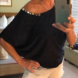 Simply Roses Off-the-shoulder Navy with Bling Top